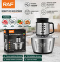 Tocator Profesional Electric RAF –  Bol Inox 3L, 4 Lame din Otel Ascuțite