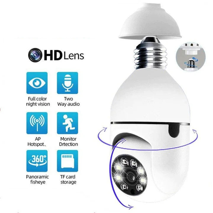 Camera WiFi Tip Bec E27 cu Rotire 355°