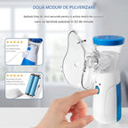 Aparat aerosoli, nebulizator cu Tehnologie Mesh Ultrasonic, 3 Trepte, Debit 0, 15-0, 35 ml/min, Capacitate 8 ml, USB + Baterii AA, Zgomot ≤20dB, Masti Copii si Adulti