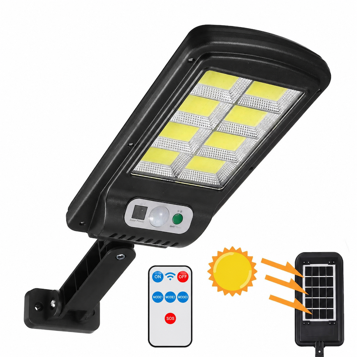 Lampa Solara cu Senzor de Miscare, Incarcare solara + telecomanda