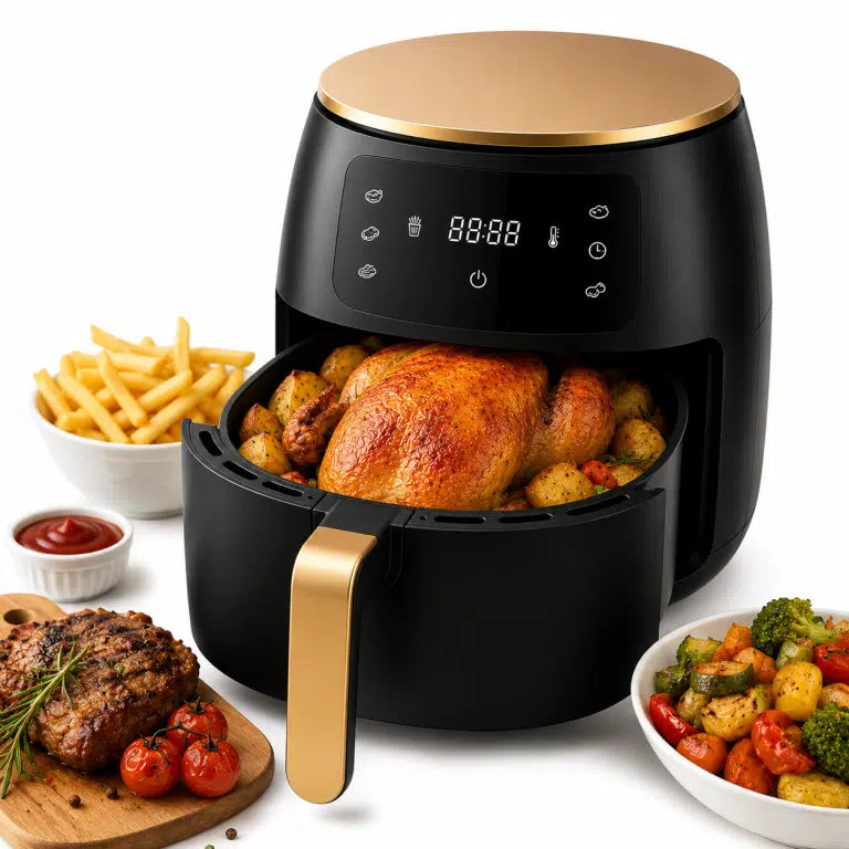 Friteuza cu aer cald, 2400W, 7 programe, 80-200°C, Timer 60 min