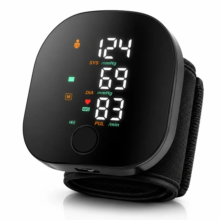 Tensiometru Digital de Încheietură cu Ecran LED, Măsurare Tensiune și Puls, Manșeta Reglabila, Incarcare usb