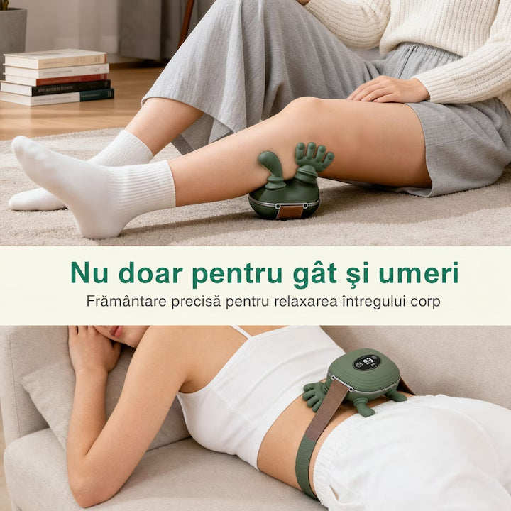 Aparat de Masaj cu Manute, pentru Gat, Umeri si Corp, Reincarcabil USB, Functie Incalzire