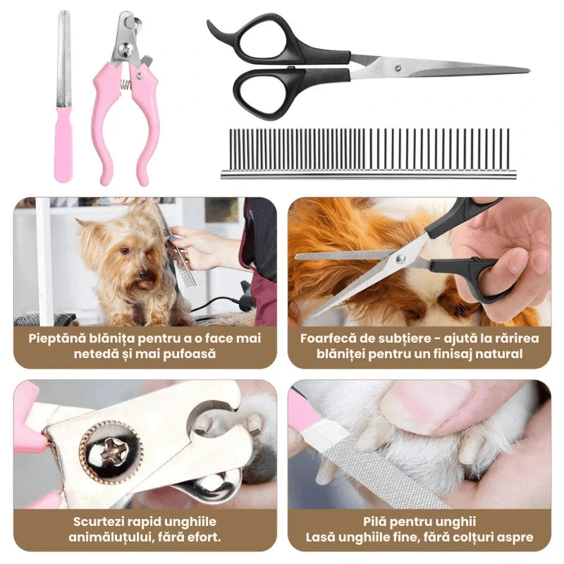 Aparat de Tuns pentru Animale de Companie, Set Complet de Ingrijire
