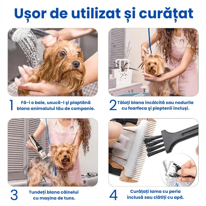 Aparat de Tuns pentru Animale de Companie, Set Complet de Ingrijire