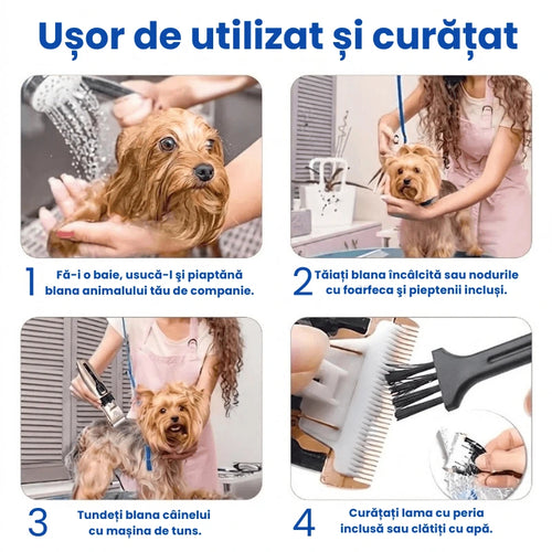 Aparat de Tuns pentru Animale de Companie, Set Complet de Ingrijire
