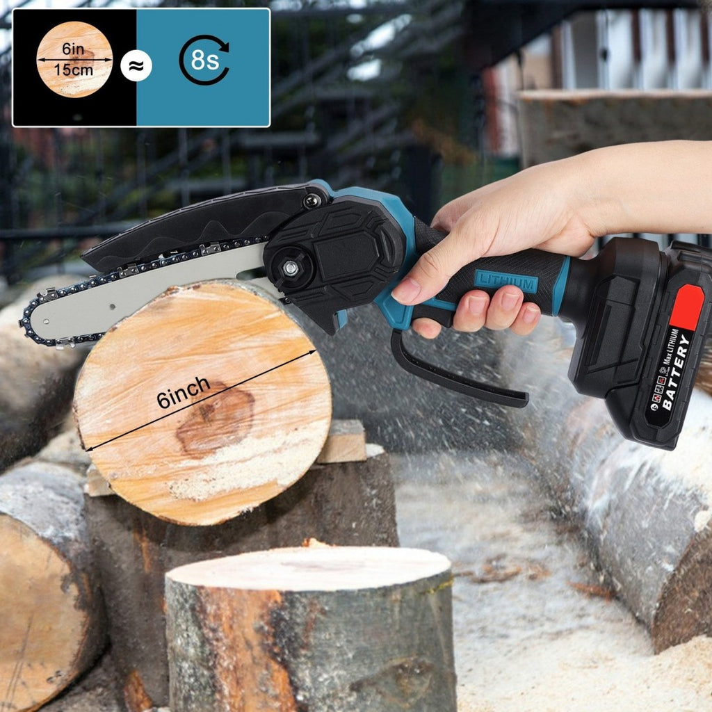 Mini Fierastrau Electric cu Lant 6 inch si 2 Acumulatori