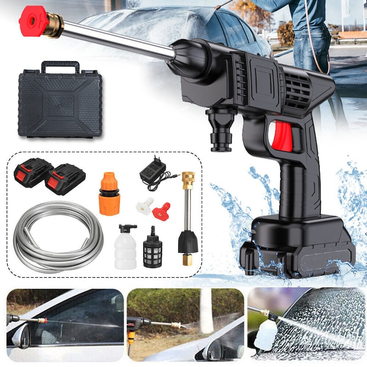 Pistol de Spalat cu Presiune pe Acumulator, 2 Baterii, Valiza Transport