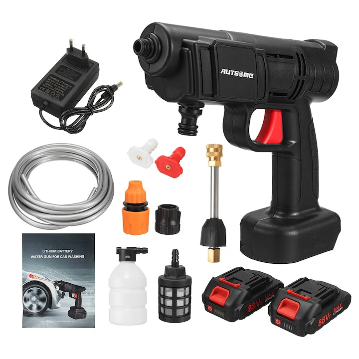 Pistol de Spalat cu Presiune pe Acumulator, 2 Baterii, Valiza Transport