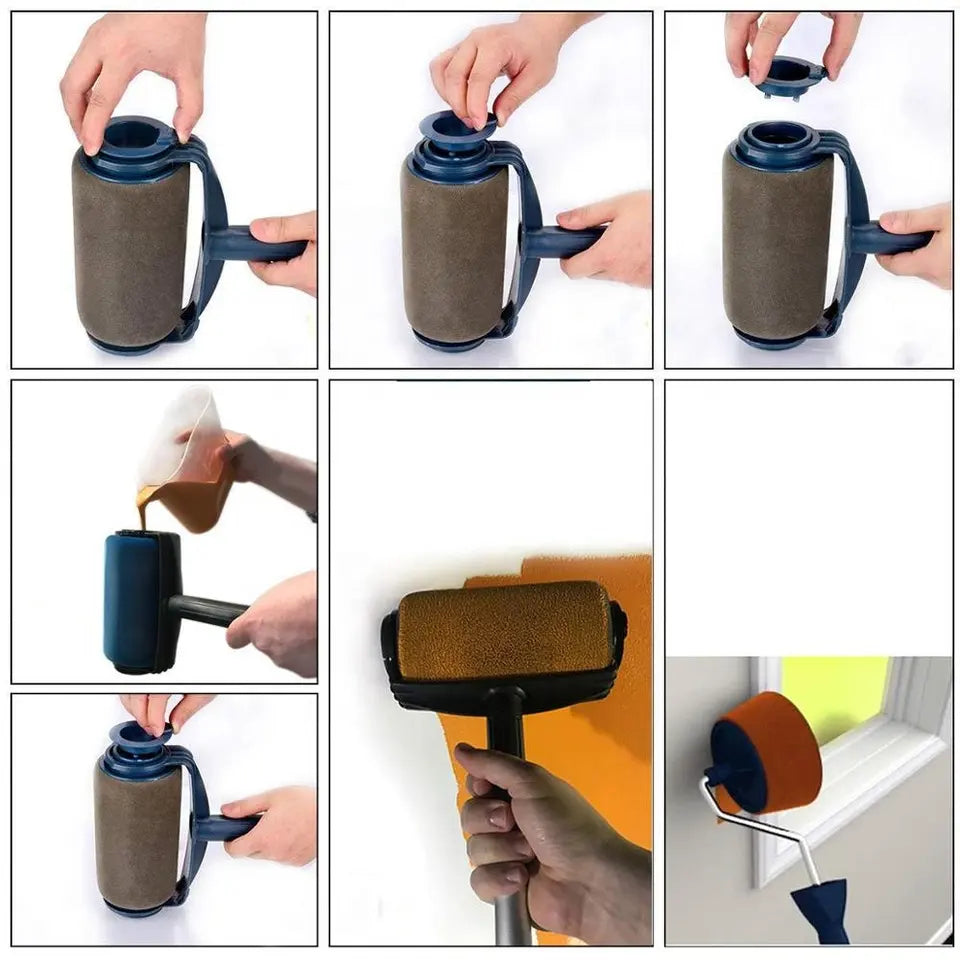 Set Trafalet cu Rezervor pentru Vopsit Paint Roller, Rolă Mare + Rolă Mică pentru Colțuri, Tavă și Accesorii