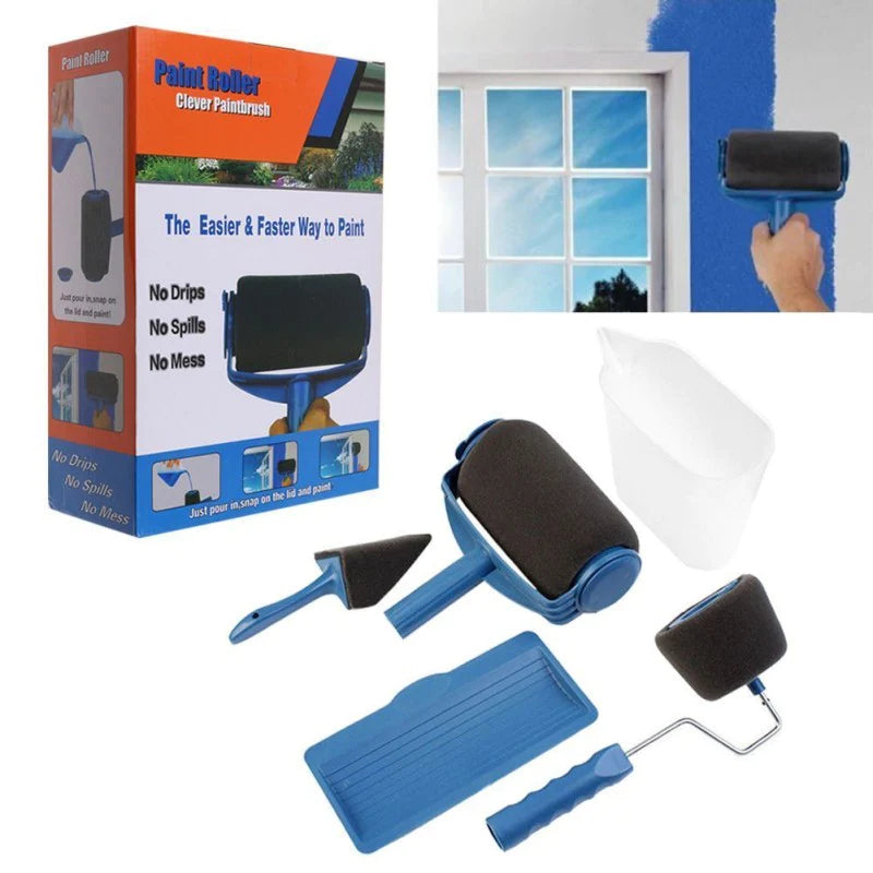 Set Trafalet cu Rezervor pentru Vopsit Paint Roller, Rolă Mare + Rolă Mică pentru Colțuri, Tavă și Accesorii
