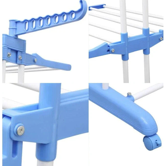 Uscator vertical, mobil si pliabil pentru rufe cu suport umerase, 3 niveluri, inaltime 173cm